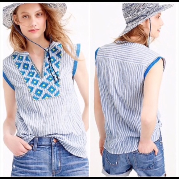 J. Crew Tops - J. Crew Embroidered Sunburst Top